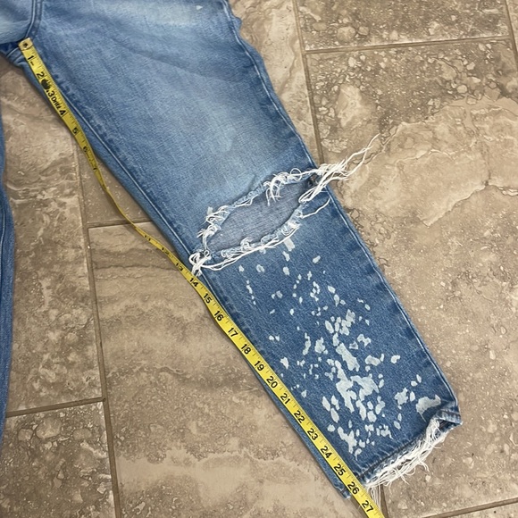 Madewell Women’s Light Wash Bleach Distressed Dadjean Size 26 - Picture 13 of 14